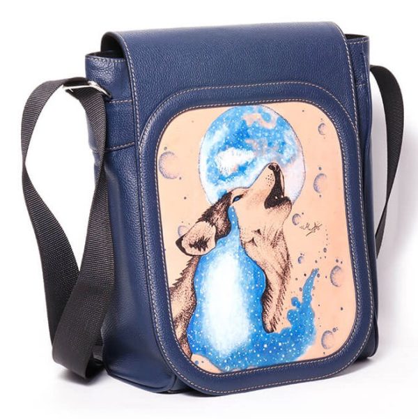 Prisonart Badger Crossbag blau Wolf Tatttoo