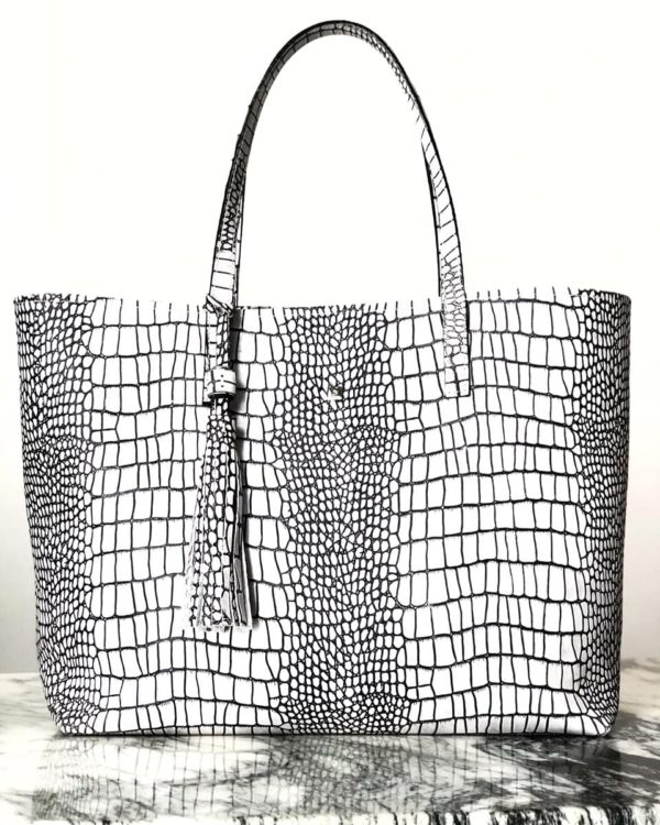 CCC- shopper white black crack